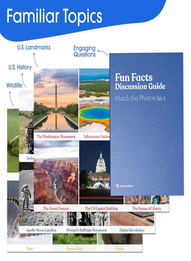 Keeping Busy Match The Photo Game with Fun Facts Set 4 Matching Games for Adults | Dementia Activities for Seniors | Activities for Dementia Patients | Alzheimers Activities for Elderly with Dementia - Image 3